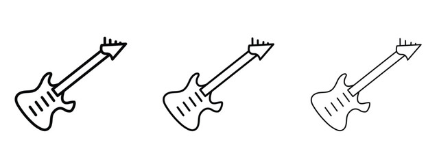 Electric Guitar icon linear style sign for mobile concept and web design.