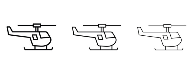 Helicopter icon linear style sign for mobile concept and web design.