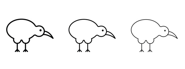 Kiwi bird icon linear style sign for mobile concept and web design.