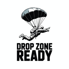 Skydiver plummeting earthward, ready for landing, adventure awaits tshirt design