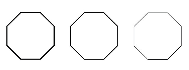 Octagon icon linear style sign for mobile concept and web design.