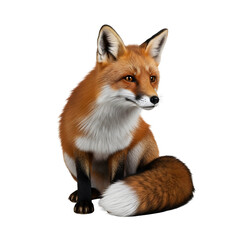 Obraz premium Red fox sitting on a dark background