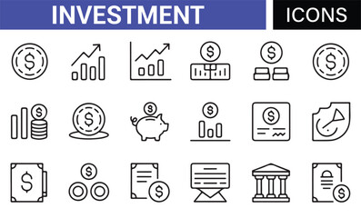 Money and Investment Symbols for Financial Growth and Banking