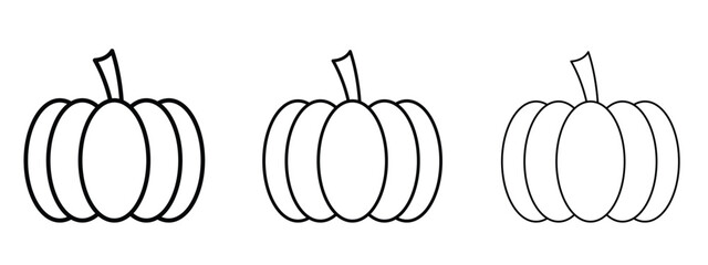 Pumpkin icon linear style sign for mobile concept and web design.