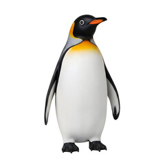 King penguin on solid black background
