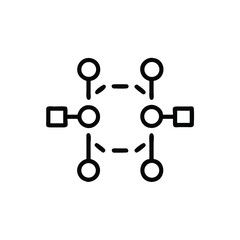 Icon a circular flowchart with connecting lines graphic symbol