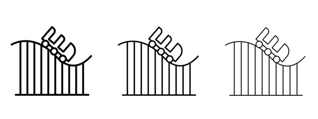 Roller coaster icon linear style sign for mobile concept and web design.