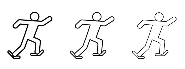 Skating icon linear style sign for mobile concept and web design.