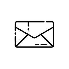 Outline an open envelope with dashed lines dots mail letter