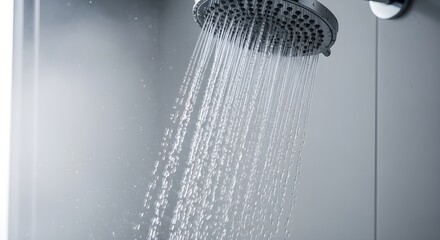 water flowing from the shower and faucet