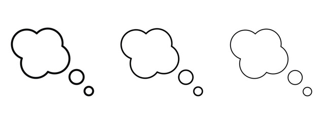Thought bubble icon linear style sign for mobile concept and web design.