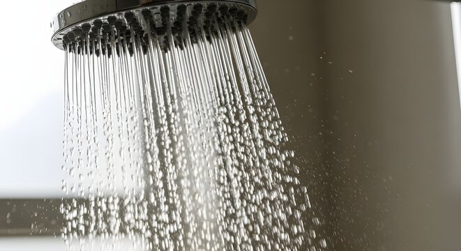 water flowing from the shower and faucet