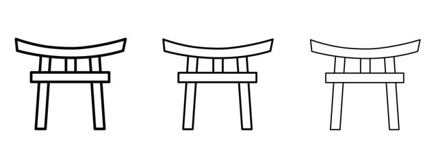 Torii gate icon linear style sign for mobile concept and web design.