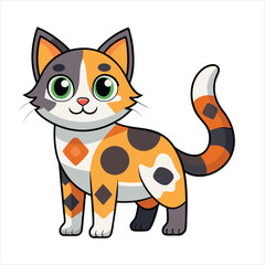Fototapeta premium Sweet Cat with Patches Vector Art