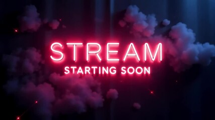 Dynamic stream starting soon neon sign for engaging online broadcast promotion - Powered by Adobe