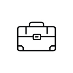 Outline icon a briefcase with a handle clasp symbol luggage