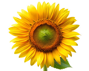 Obraz premium A vibrant yellow sunflower in full bloom, isolated on a clean transparent background