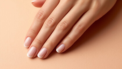 Fototapeta premium French manicure on a woman's hand