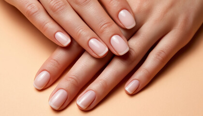 Fototapeta premium French manicure on a woman's hand