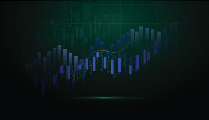 economy business graph investment stock market growth chart. business candlestick trading graph vector illustration design.