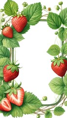 Celebrate natures sweetness with a vibrant watercolor strawberry card featuring a blank space for your message Generative AI