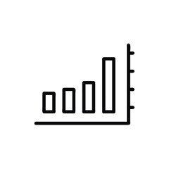 Bar graph icon showing upward trend on chart data