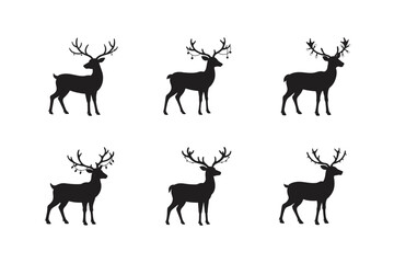 reindeer with holiday lights on antlers vector illustration © PuspanjaliRani