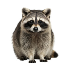 Obraz premium Raccoon sitting pretty on black background