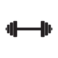 Black dumbbell isolated on white background fitness equipment vector illustration