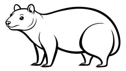 Obraz premium Hyrax animal in wild habitat vector illustration