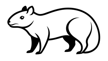 Fototapeta premium Hyrax small mammal sitting on rock vector art