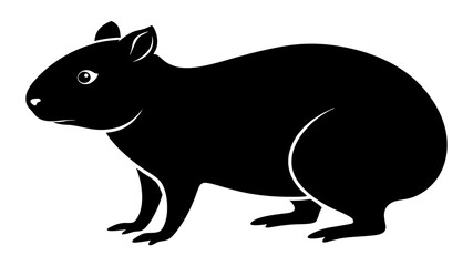 Obraz premium Cute hyrax climbing rock vector wildlife sketch