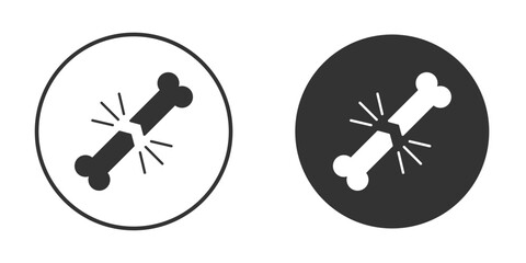 Bone break icon symbol sign in solid style.