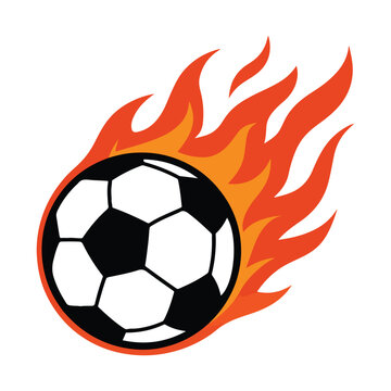 "Flaming Soccer Ball Icon &ndash; Sports Fireball Vector Illustration"

