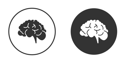 Brain icon symbol sign in solid style.