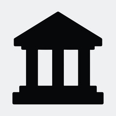 Silhouette bank building simple government courthouse vector illustration