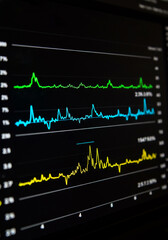 Financial Data Streams Displayed on a Dark Monitor