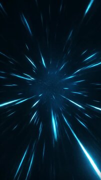 Abstract hyper space jump bright particles galaxy light meams motion
