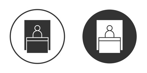 Exhibitor icon symbol sign in solid style.