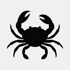 Silhouette crab marine animal isolated sea life vector illustration