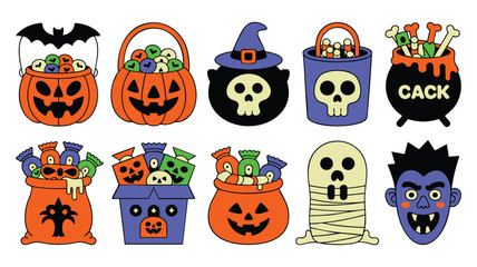Spooky Season 12 Halloween Treat Bags Characters