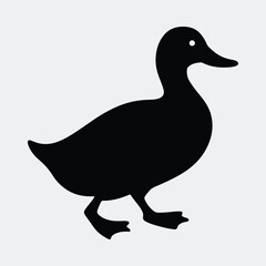 Silhouette duck simple animal bird waterfowl vector illustration