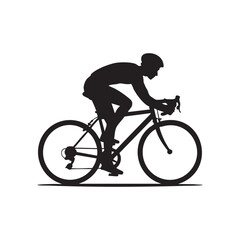 Obraz premium Cyclist silhouette in motion on a bicycle racing sport