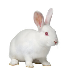 Obraz premium Albino rabbit posing against black background