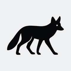 Silhouette fox walking simple elegant design vector illustration