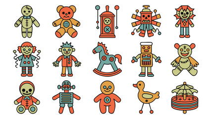 Fototapeta premium Vintage Toy Flash Sheet Retro Designs for Tattoos Prints