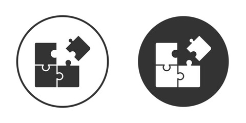 Puzzle pieces icon symbol sign in solid style.