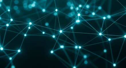 Abstract Digital Network Connection Concept with Glowing Nodes and Lines for Future Technology and Communication Innovation