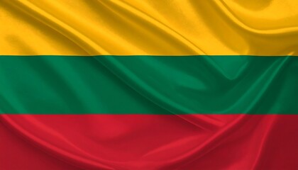 Obraz premium Rippled flag of Lithuania