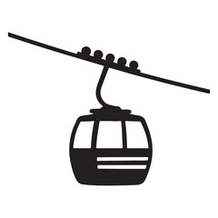 Fototapeta premium Cable Car Icon – Aerial Tramway Transport Symbol vector